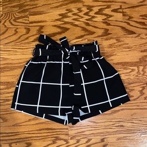 Black Striped Shorts